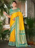 Silk Yellow Festival Wear Weaving Saree